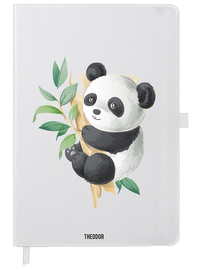 Theodor Designer A5 Thick White Hardcover Notebook Panda - Image 1
