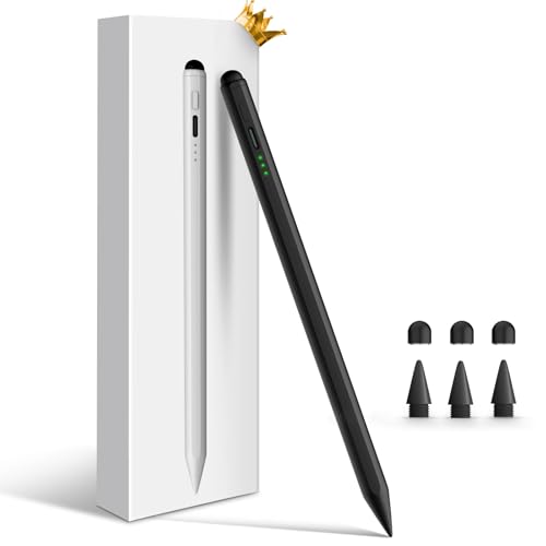 STYLUSHOME Stylus Pen for iPad, Dual-Tip 13 mins Fast Charge Pencil for Apple, Palm Rejection, Tilt Sensitivity, Compatible w/iPad 6/7/8/9/10, Pro 11/12.9in/M4, Air 3/4/5/M2, Mini 5/6 - Black - Image 1