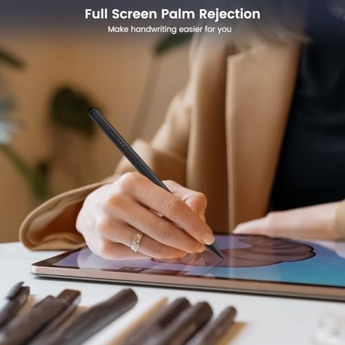 STYLUSHOME Stylus Pen for iPad, Dual-Tip 13 mins Fast Charge Pencil for Apple, Palm Rejection, Tilt Sensitivity, Compatible w/iPad 6/7/8/9/10, Pro 11/12.9in/M4, Air 3/4/5/M2, Mini 5/6 - Black - Image 5