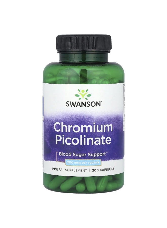 Swanson, Chromium Picolinate, 200 mcg, 200 Capsules - Image 1