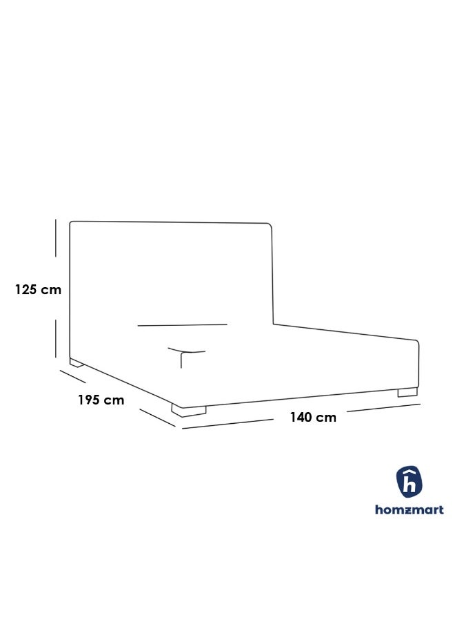 Homzmart Swedish wood and Velvet Queen Bed 195x140x125 cm - Blue  - Image 2