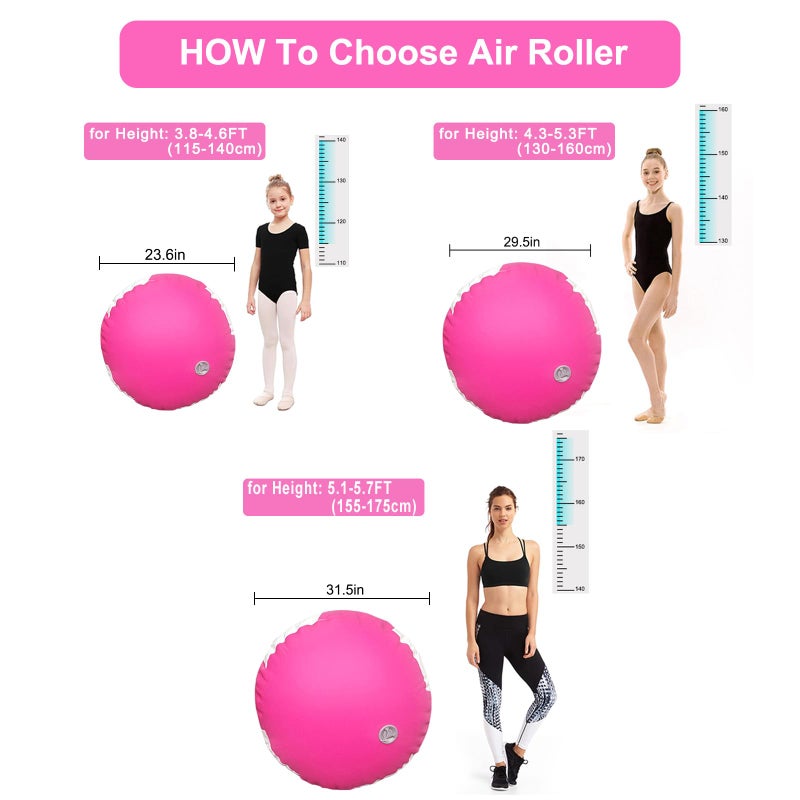 AWSUM Gymnastics Tumbling Equipment Barrel Inflatable Air Roller Thicken Octagon Mat back Handspring Trainer for Cheerleading Training Home Use, Without pump - Image 2