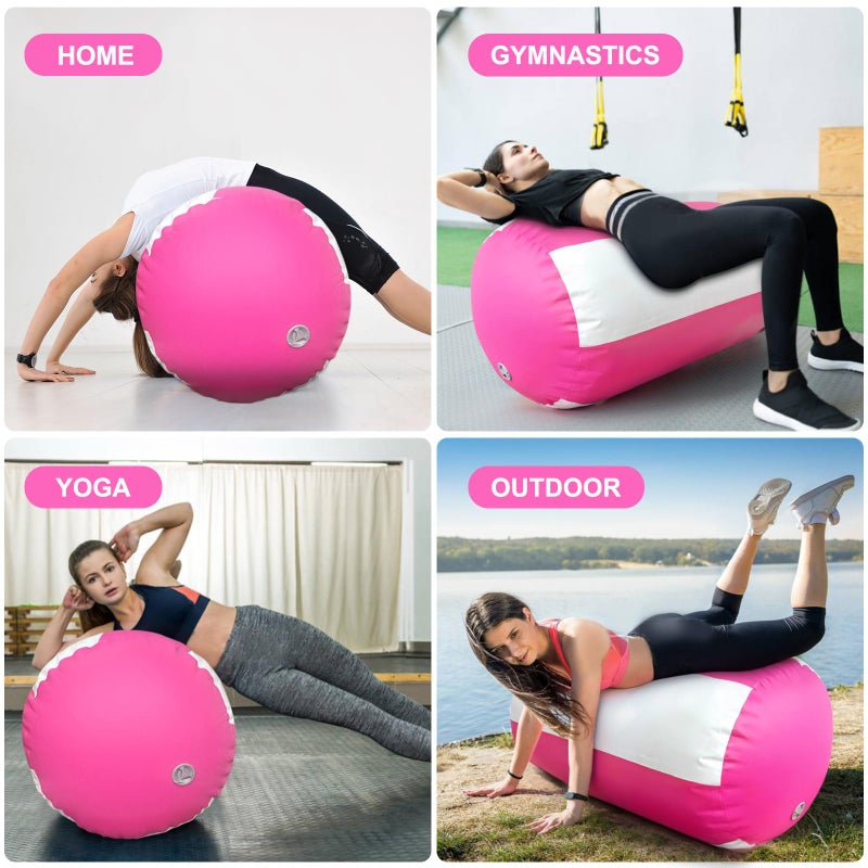 AWSUM Gymnastics Tumbling Equipment Barrel Inflatable Air Roller Thicken Octagon Mat back Handspring Trainer for Cheerleading Training Home Use, Without pump - Image 5