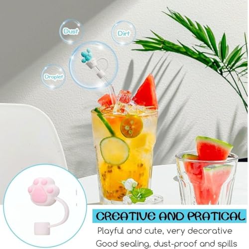 Ahamo Stanley Straw Cover Cap for Tumbler (8-Piece Set) | Reusable Silicone Straw Protectors with Dust-Proof Design | Compatible with Stanley Sipper Accessories & Tumblers - Image 5