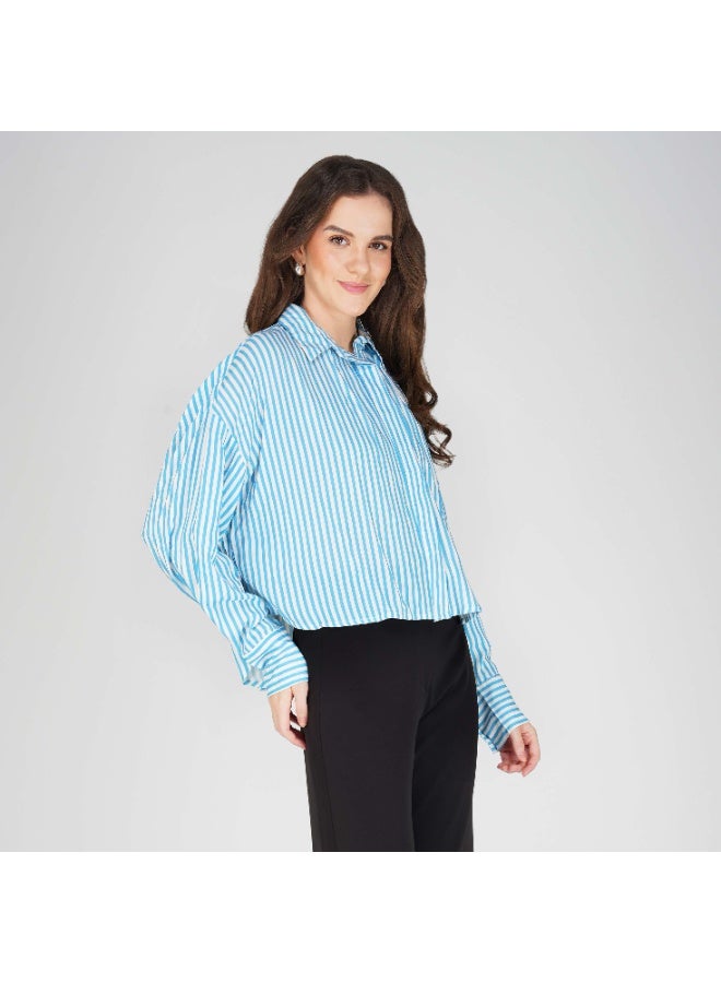 Linelle Soft Crepe Printed Ladies Shirt – Collar Neck and Full Sleeves - Image 5