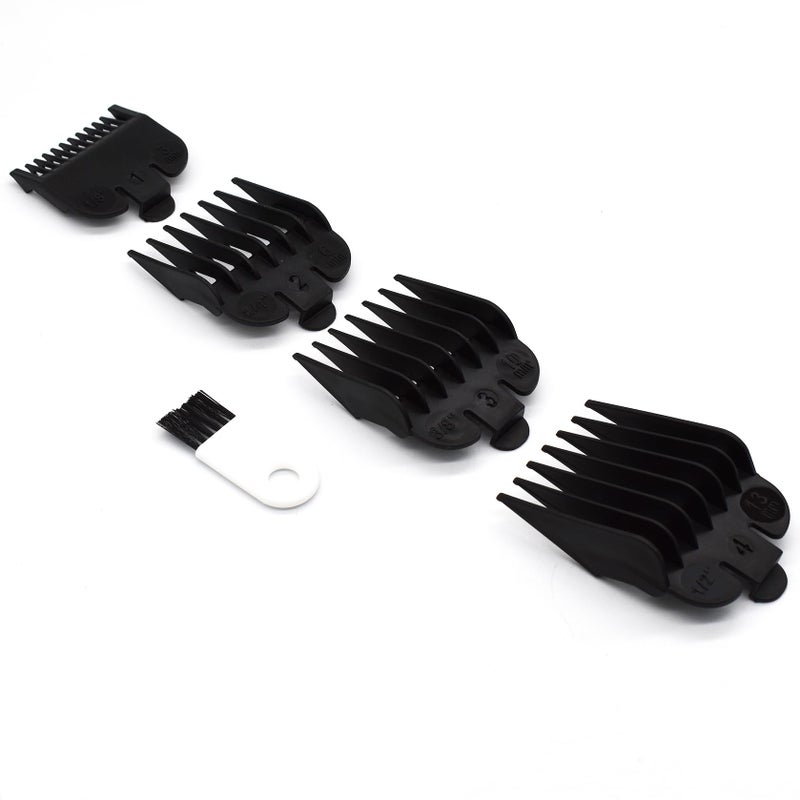 4 Pieces 4 Sizes Black Nylon Professional Hair Clipper Guide Guard Combs 3170400 18 14 38 12 Compatible with Wahl Standard Full Sized 5 Star Series Magic Clip Hair Clipper Models Black