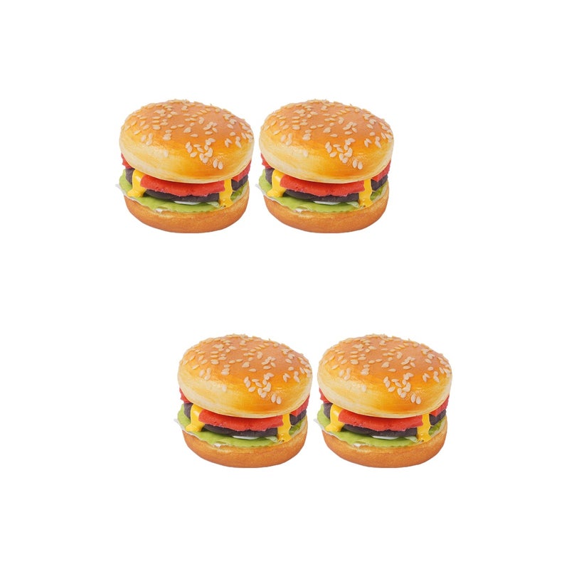 4 Pcs Simulation Burger Model Fake Burger Decoration Bakery Food Photography Prop - Image 1