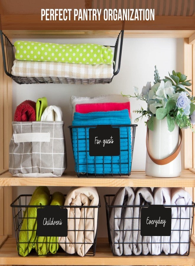 IRICUS Basket Labels Clip On for Pantry Organization and Storage Baskets Bin Labels - Small Chalk Labels for Baskets - Black Bin Clip Labels for Baskets - Chalkboard Basket Tags Dry Erase Bin Labels Clip On - Image 3