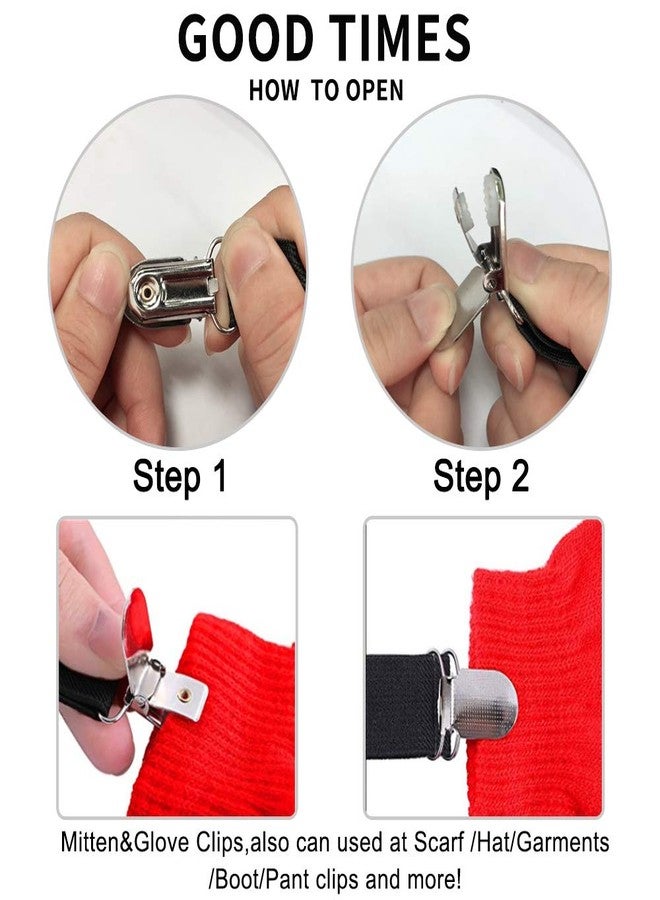 Goodtimes Elastic Mitten Clips for Kids, Baby, Boy, Girl Gloves and Adults - Tight Steel Grip Glove Clips - Image 4