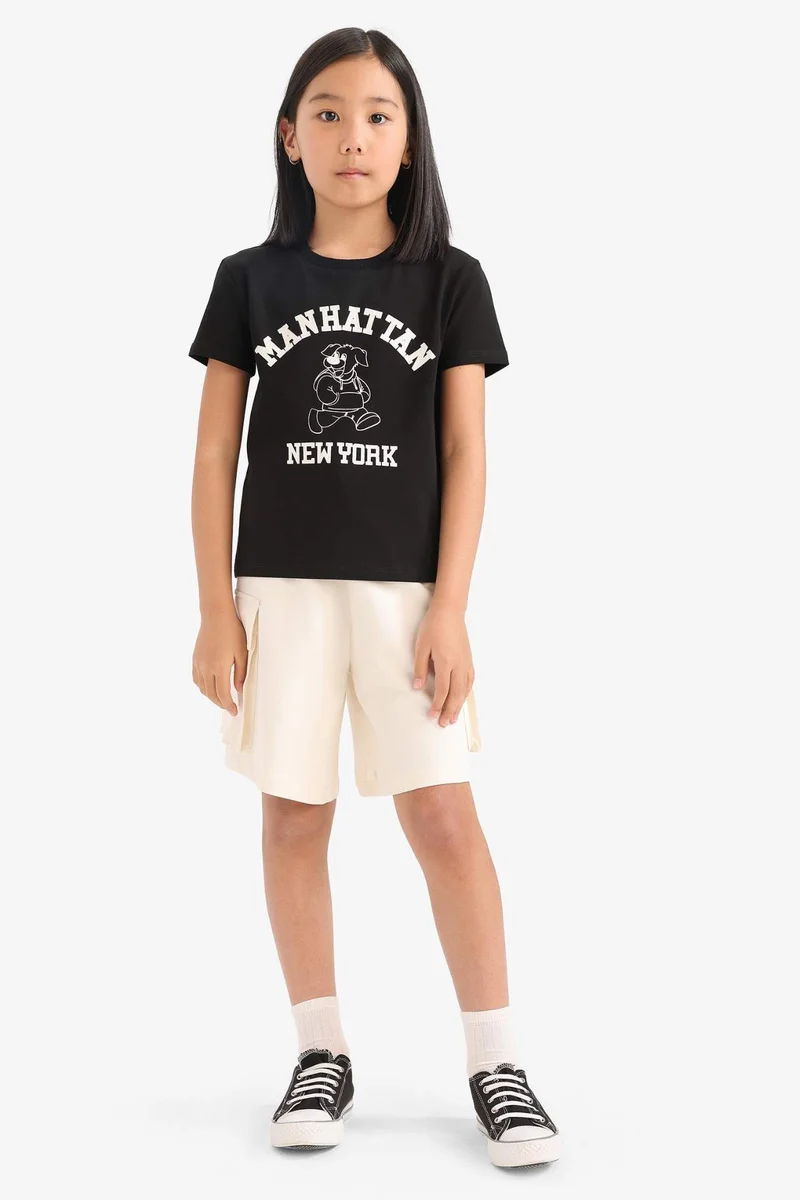 ديفاكتو Girl Cargo Fit Sweatshirt Fabric Shorts