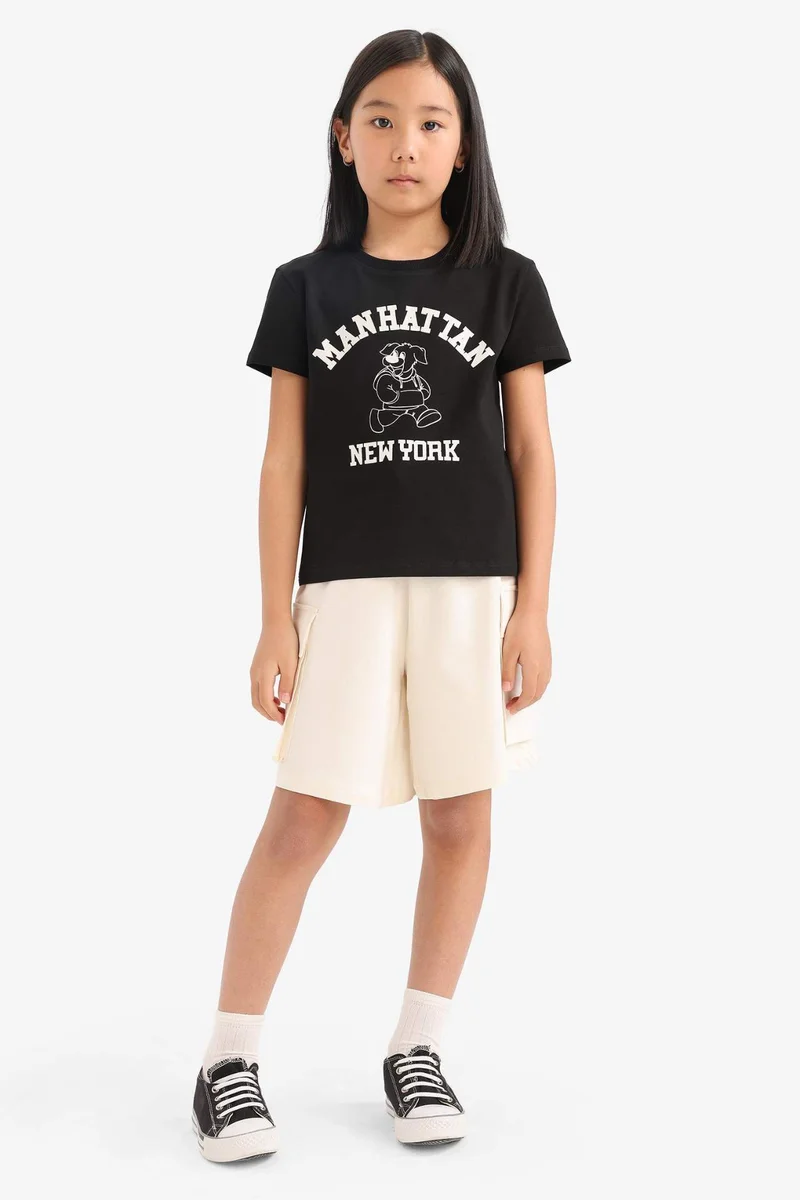 ديفاكتو Girl Cargo Fit Sweatshirt Fabric Shorts
