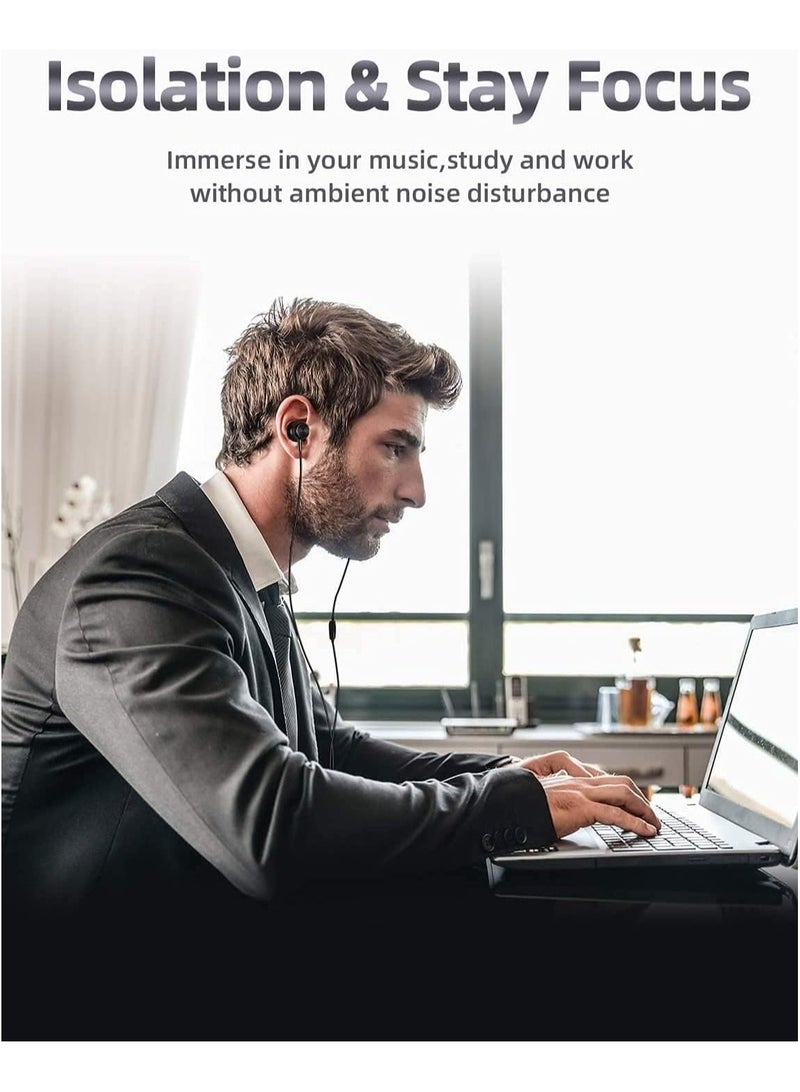 GUDOO سماعات أذن للألعاب، سماعات أذن سلكية مغناطيسية داخل الأذن مع ميكروفون، ستيريو محيطي افتراضي 7.1 قناة USB، سماعات رأس عازلة للضوضاء لأجهزة الكمبيوتر والهواتف الذكية وPSP مع دعم 3.5 مم - Image 2