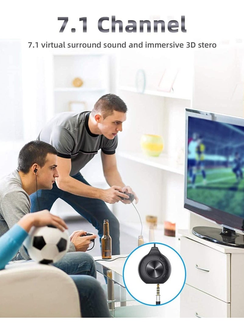 GUDOO سماعات أذن للألعاب، سماعات أذن سلكية مغناطيسية داخل الأذن مع ميكروفون، ستيريو محيطي افتراضي 7.1 قناة USB، سماعات رأس عازلة للضوضاء لأجهزة الكمبيوتر والهواتف الذكية وPSP مع دعم 3.5 مم - Image 3