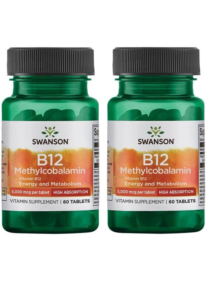 Swanson Vitamin B-12 Methylcobalamin High Absorption 5000 mcg 60 Tabs (2 Pack) - Image 1