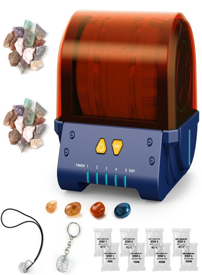 Fistone Rock Tumbler Kit - Noise-Reducing Rock Polisher for Kids & Adults | 5-Day Timer | Great STEM Gift for Young Rock Collectors & Geology Enthusiasts - Image 1