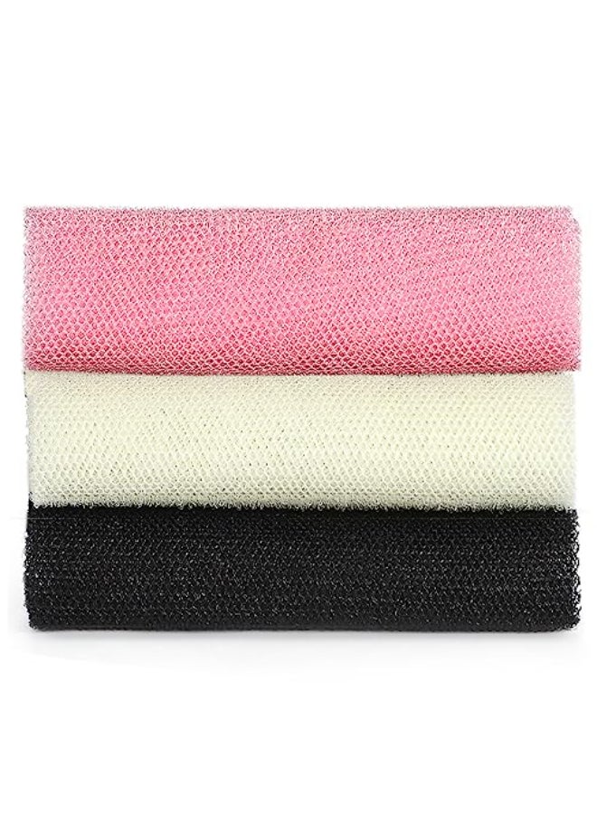 JASSINS African Exfoliating NetJASSINS African Sponge NetBody Exfoliating Long Net Shower Body Scrubber Back Scrubber Skin SmootherBlackWhitePink - Image 1