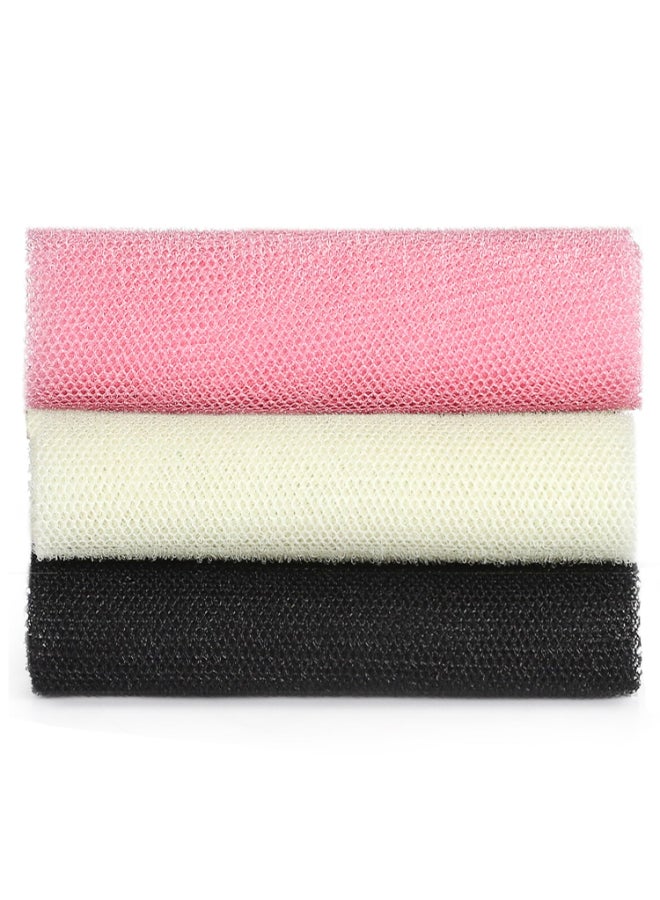 JASSINS African Exfoliating NetJASSINS African Sponge NetBody Exfoliating Long Net Shower Body Scrubber Back Scrubber Skin SmootherBlackWhitePink - Image 2