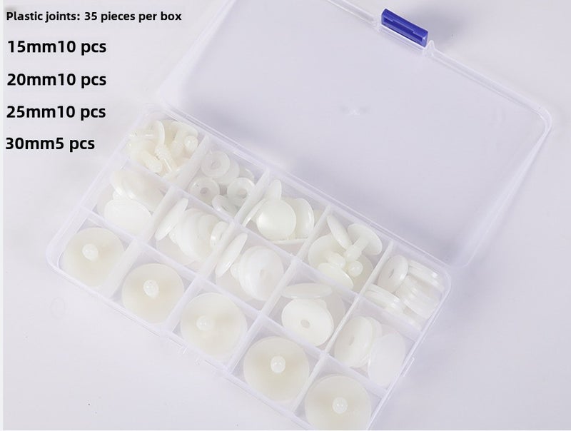 Generic DIY Teddy Bear Joint Accessories Metal Wooden Rotatable Toy Joints 15-grid plastic joints 35 pieces per box