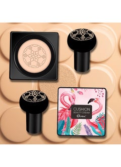 OCHEAL Mushroom Head Air Cushion CC Cream Foundation BB Cream Foundation Makeup Moisturizing CC Cream Liquid Foundation,Concealer Lasting Makeup Foundation Even Skin Tone Makeup Base Primer(Ivory)  - Image 4