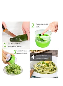 Excefore Vegetable Chopper, Spiralizer Vegetable Slicer Fun Life Hand Held 4 in 1 Vegetable Spiralizer Slicer Food Chopper Cutter Zucchini Noodle & Veggie Pasta  - Image 3