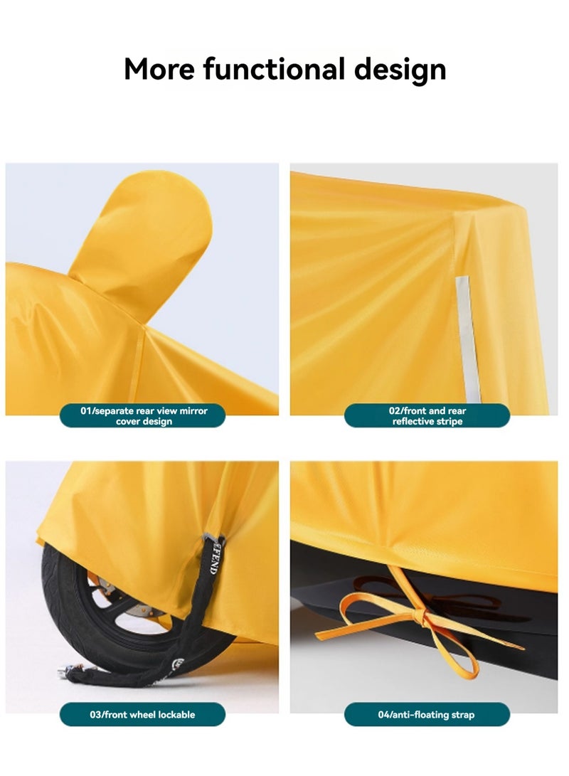 Generic Blue Bicycle Cover + Mirror Cover Waterproof Outdoor Bicycle Rain Cover Reflective Strip With Keyhole Storage Bag（4XL）  - Image 3