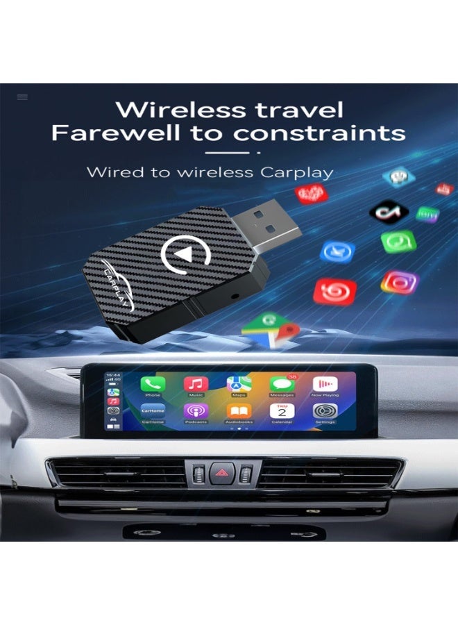 Wireless CarPlay Adapter 2025 Upgraded Plug & Play CarPlay Wireless Dongle Converts Wired to Wireless CarPlay for Cars 2016+ iPhone iOS 12+ Fast Auto Connect Stable Connection - Image 4
