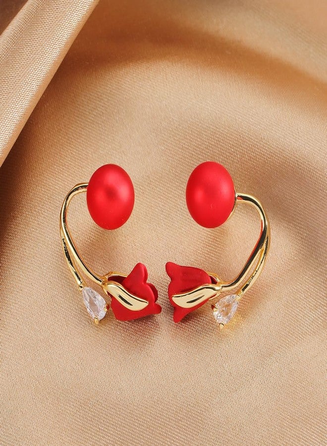 AMAAL Meenakari Korean Drop Earrings set for Women Girls Ladies | Western Crystal Earing AD American Diamond | Stylish Ear Rings Jewellery for woman | Valentine Gift for Girlfriend couple -335 - Image 3