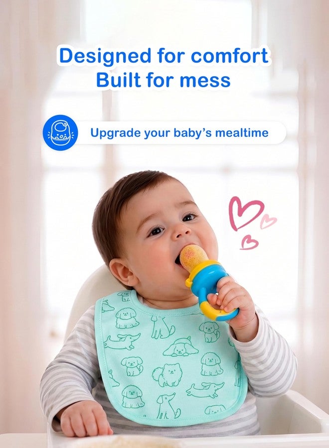 Kidbea Organic Cotton Baby Bib, Adjustable Snap Closure Soft Absorbent Feeding Bibs Apron for Newborns & Infants Child With Cute Prints | Reusable Baby Essential (Pack of 4) - Image 3