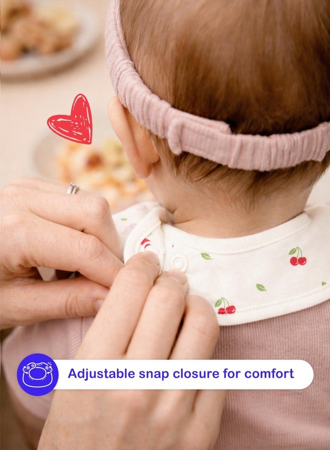 Kidbea Organic Cotton Baby Bib, Adjustable Snap Closure Soft Absorbent Feeding Bibs Apron for Newborns & Infants Child With Cute Prints | Reusable Baby Essential (Pack of 4) - Image 4