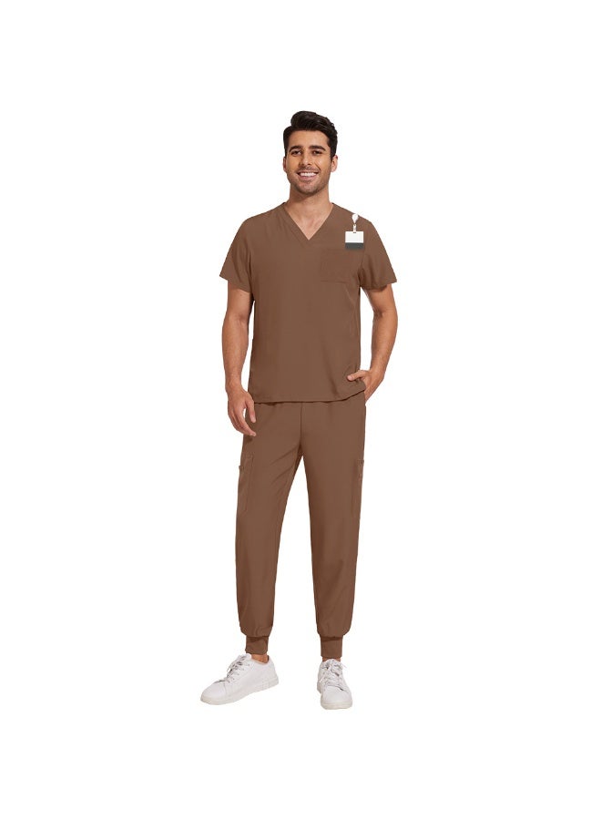 NIBEMINENT Men'S Suit  V-Neck Medical Suit Men'S Comfortable Suit Hospital Work Simple Professional Work Clothing Medical Place - Image 1