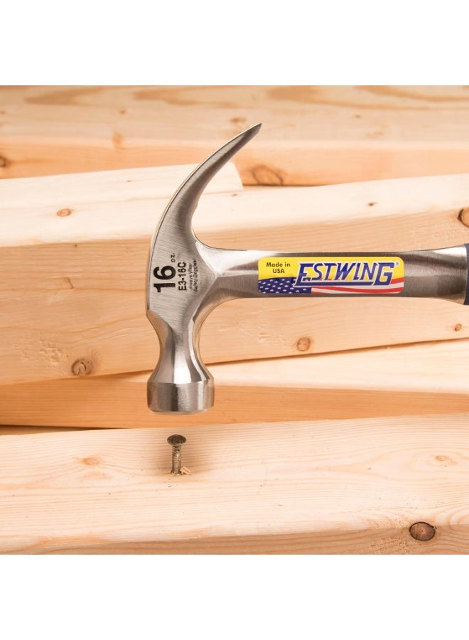 Estwing مطرقة ESTWING - 16 أونصة بمخلب منحني مع وجه أملس ومقبض لتقليل الصدمات - E3-16C، فضي - Image 5