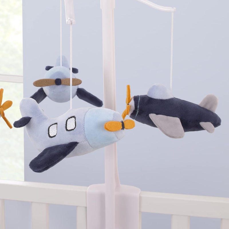 NoJo Little Love by NoJo Soar High Little One Navy Plush Airplane Musical Mobile - Image 4