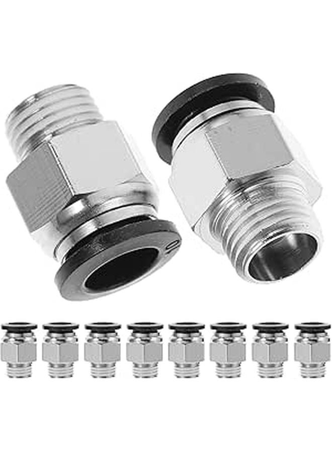 10pcs Pneumatic Push To Connect Fittings Straight Male Tube Air Hose Connectors - Image 1