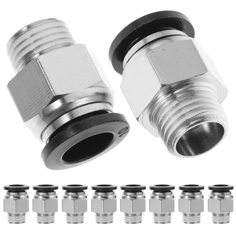 10pcs Pneumatic Push To Connect Fittings Straight Male Tube Air Hose Connectors - Image 2