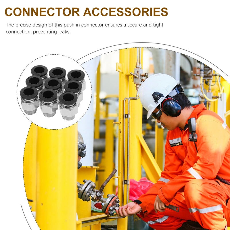 10pcs Pneumatic Push To Connect Fittings Straight Male Tube Air Hose Connectors - Image 4