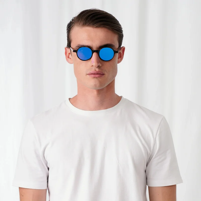 Explicit Poets Explicit Poets Unisex GIORGIO Tortoise - Blue Mirror Stylish Sunglasses, A12EP4