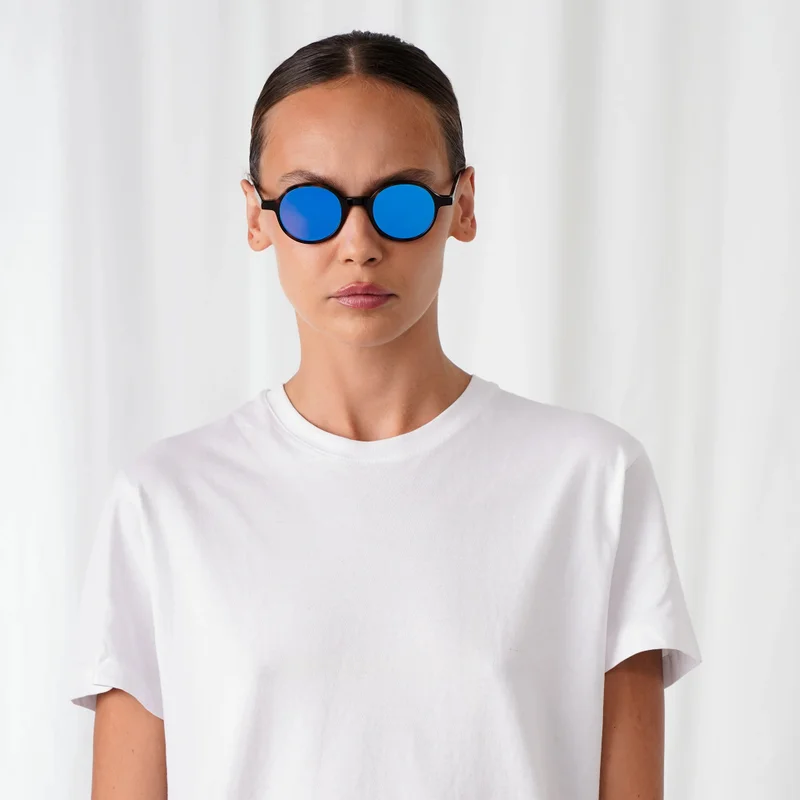 Explicit Poets Explicit Poets Unisex GIORGIO Tortoise - Blue Mirror Stylish Sunglasses, A12EP4