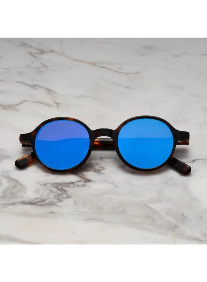  اكسبليست باوتس نظارات شمسية أنيقة للجنسين جيورجيو سلحفاة زرقاء عاكسة