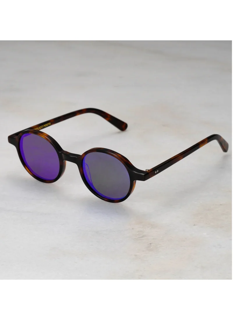 Explicit Poets Explicit Poets Unisex GIORGIO Tortoise - Blue Mirror Stylish Sunglasses, A12EP4