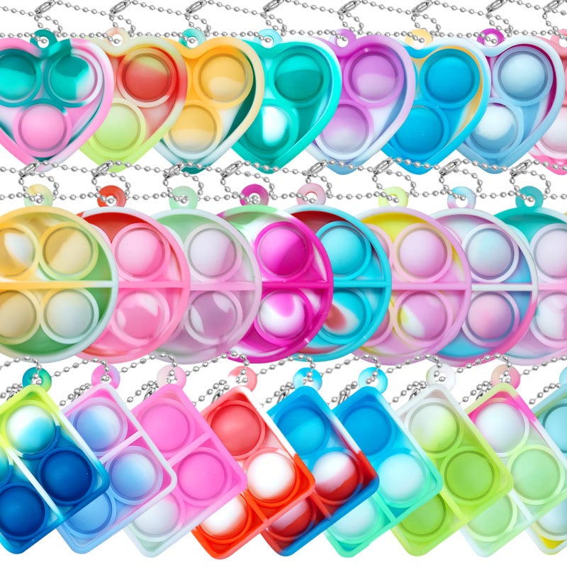 ONKULL Pop Fidget Keychain 30 Pack Mini Fidget Toys Bulk Sensory Toys for Kids Party Favors for Kids 48812 Year Back to School Gifts for Classroom Birthday Goodie Bags Stuffers - Image 3