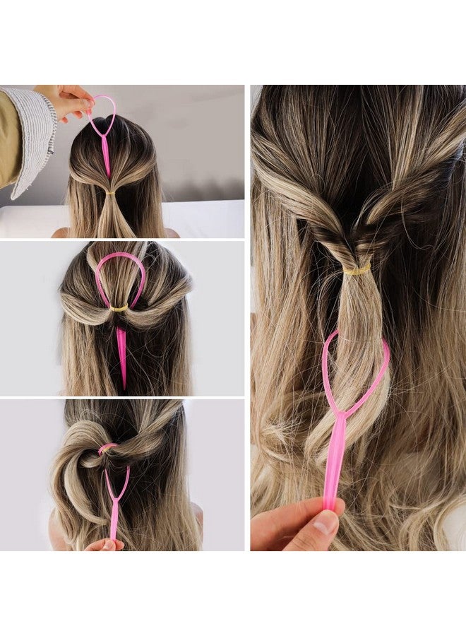 TCOTBE 2 Sets Topsy Tail Hair Tool Diy Hair Styling Tool Kit Hair Loop Styling Tool Hair Braiding Tool Updo Ponytail Maker Accessories French Braid Tool Loop Hair Styling Set For Girls And Women - Image 4