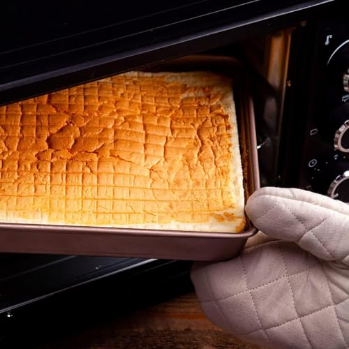 Lainrrew 2 Pack 11 Inch Baking Sheet Pans, Deep Size Baking Pan Nonstick Cookie Sheet Brownie Cake Pan Bread Pan Toaster Oven Tray Bakeware, 11x9x2 Inches, Easy Clean & Food Safe (11 x 9 x 2") - Image 2
