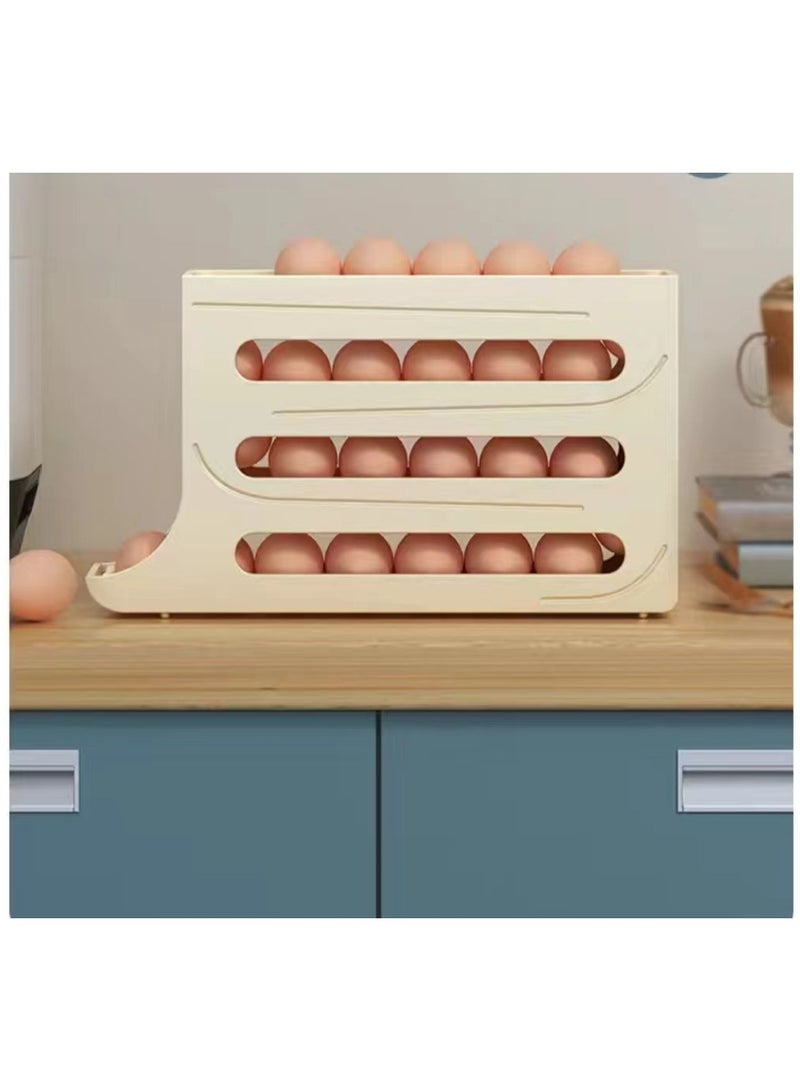 Three layer egg rack storage box with inclined automatic rolling egg storage box suitable for refrigerators,  - Image 3