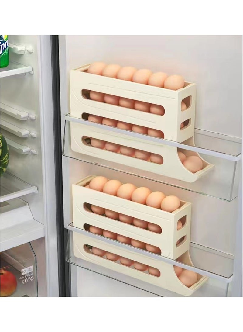Three layer egg rack storage box with inclined automatic rolling egg storage box suitable for refrigerators,  - Image 5
