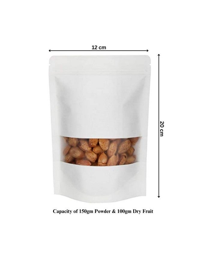 Deera DEERA Stand Up Ziplock Reusable Airtight Polyester Storage Pouch (Matte White)(120mmX200mm)(Pack of 100)  - Image 2