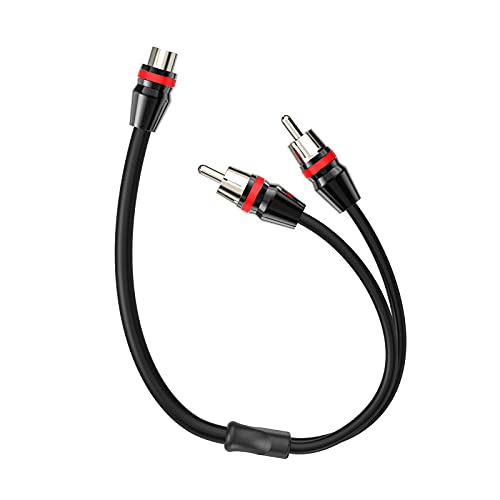 ROCKRIX 1ft 1 Female to 2 Male Nickel Plated RCA Y Adapter Splitter Connector Cable (2 Pack) - Image 3