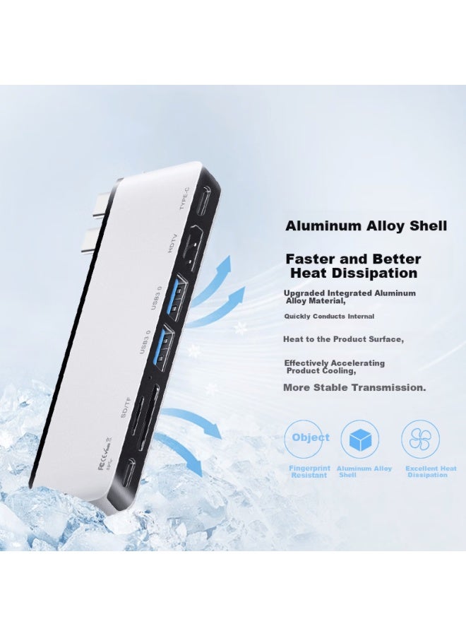 Isky Type-c Docking Station Compatible With Apple Macbook Air & Pro Card Slot Plug-in Converter Hdmi 4k60hz Projection Usb 3.0 Transmission Expansion Dock - Image 5
