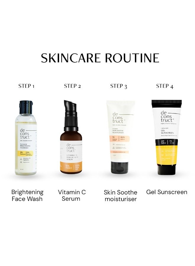 Deconstruct Sun Protect Duo | 10% Vitamin C Face Serum (30 ml) + Gel Sunscreen (50 g) | Get Glowing Skin with Sun Protection | SPF 55+ | No White Cast, Non Irritating & Lightweight | Pack of 2 - Image 3