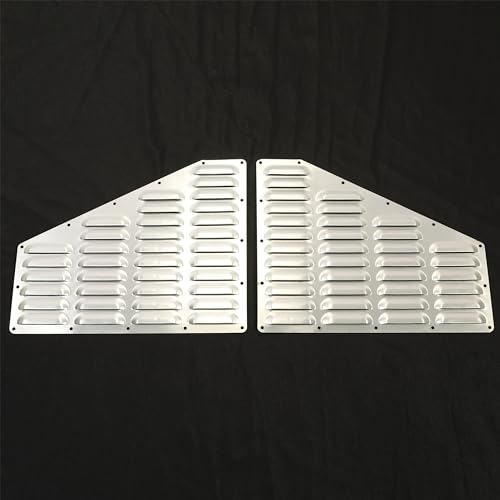 ECOTRIC Aluminum Louver Hood Vent Compatible with 1984-2001 Jeep XJ Cherokee/ 1986-1992 Jeep Comanche Cooling Panels Pair Kit Bolt On - Image 3