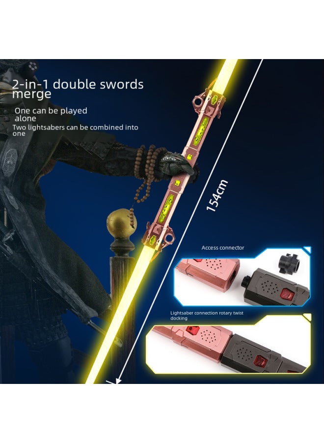 Explosions Colorful Telescopic Music Laser Sword Planet Two-in-One War Finger Rotating Children's Toy Lightsaber-Color:【Genuine】 High Quality Paint Silver 【Built-in Rechargeable Lithium Battery + Charging Line】 English Window Color Box - Image 4